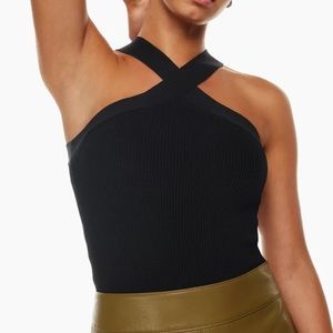 Babaton sculpt knit criss cross tank
